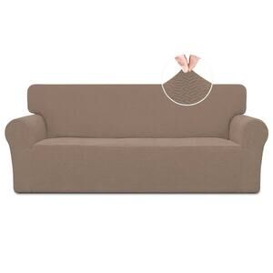 Easy-Going Stretch Jacquard Couch Slipcover 1-Piece Ivory Furniture Protector